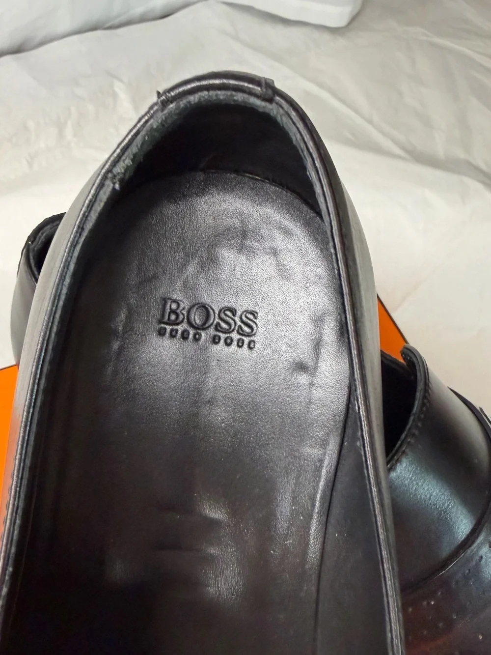 Boss Black Leather Penny Loafers